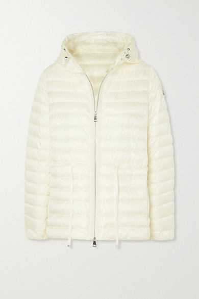 moncler belted quilted shell down jacket