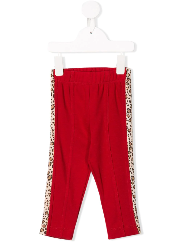 leopard pants with red stripe