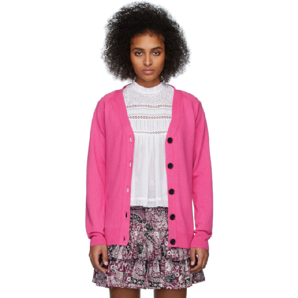 Shop Marant Étoile Pink Karrick Cardigan In 40np Neonpi