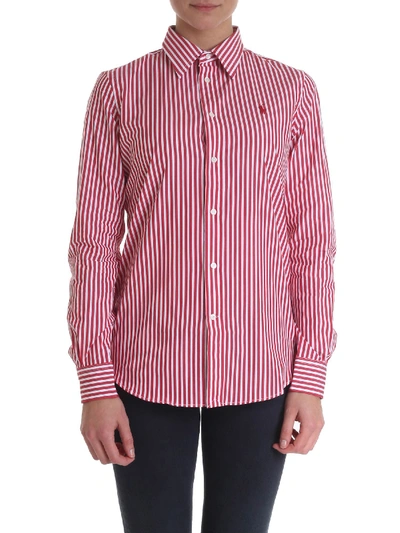 POLO RALPH LAUREN POLO RALPH LAUREN WHITE AND RED STRIPED WOMEN'S SHIRT