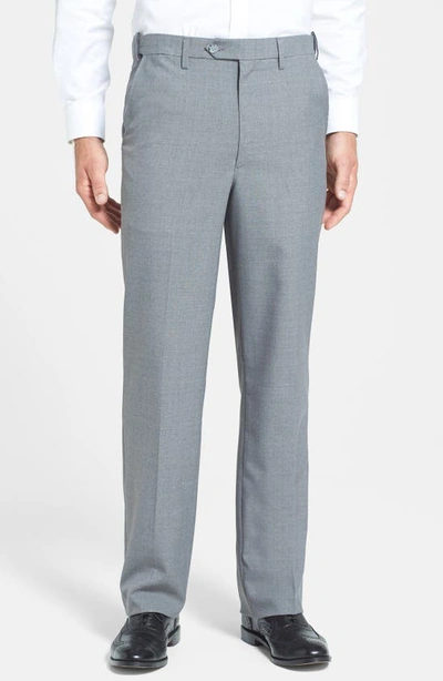 BERLE BERLE SELF SIZER WAIST PLAIN WEAVE FLAT FRONT WASHABLE TROUSERS