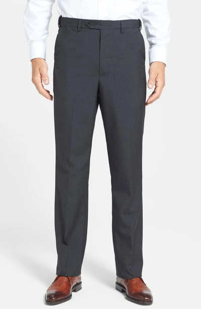 BERLE BERLE SELF SIZER WAIST PLAIN WEAVE FLAT FRONT WASHABLE TROUSERS