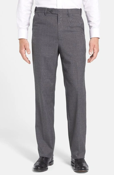 BERLE BERLE SELF SIZER WAIST PLAIN WEAVE FLAT FRONT WASHABLE TROUSERS