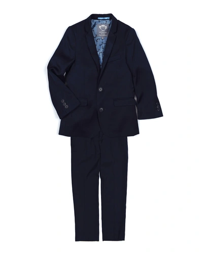 APPAMAN BOYS' TWO-PIECE MOD SUIT, NAVY