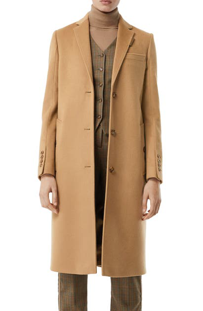 Shop Burberry Bramley Wool & Cashmere Car Coat In Light Camel