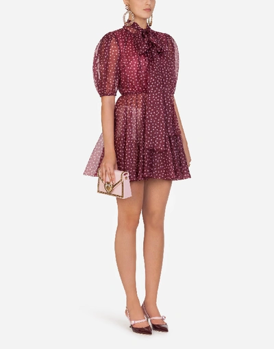 dolce and gabbana organza dress DG floral silk-blend organza dress in pink - Dolce Gabbana Kids