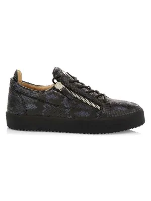 Shop Giuseppe Zanotti Men's Mirelle Crocodile-embossed Leather Low-top Sneakers In