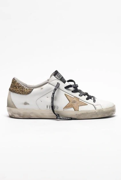 GOLDEN GOOSE Sneakers Superstar White Leather Gold Coco Glitter Gold Star