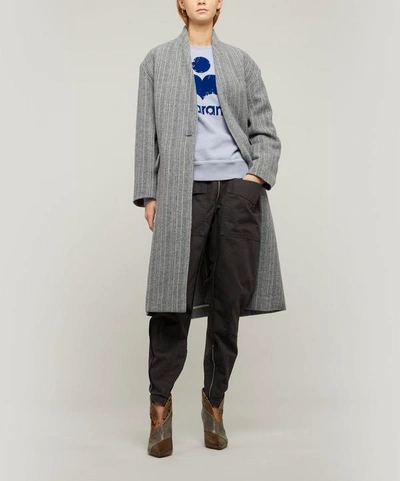 Shop Isabel Marant Etoile Henlo Shawl Collar Coat In Greyish Blue