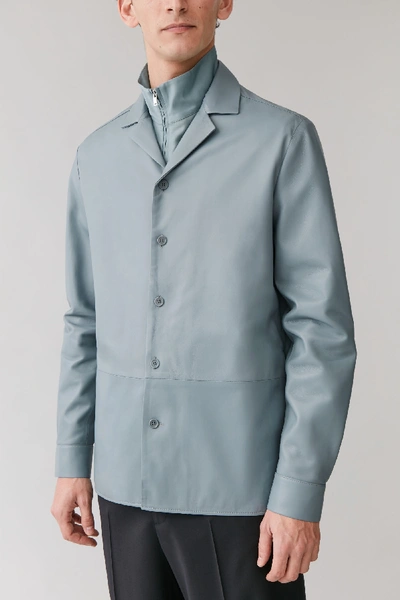 COS LEATHER OVERSHIRT