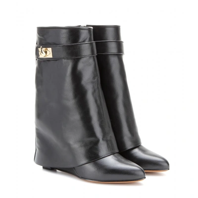 GIVENCHY Leather Wedge Calf Boots