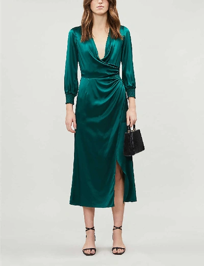 green emerald velvet dress NEW Reformation Green Rosalind Halter Plunge V Cocktail A Line Maxi Dr   Brie