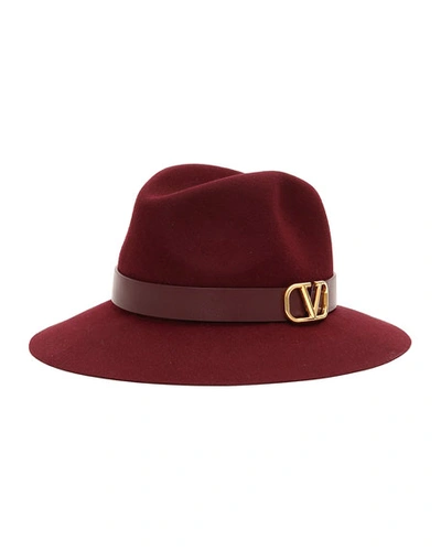 VALENTINO GARAVANI VLOGO FELT FEDORA HAT