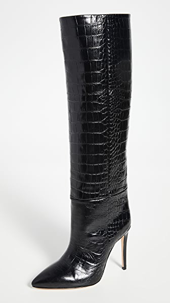 black tall boots no heel