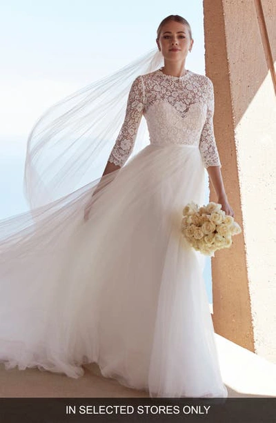 WATTERS FREDERIQUE LACE & TULLE BALLGOWN WEDDING DRESS