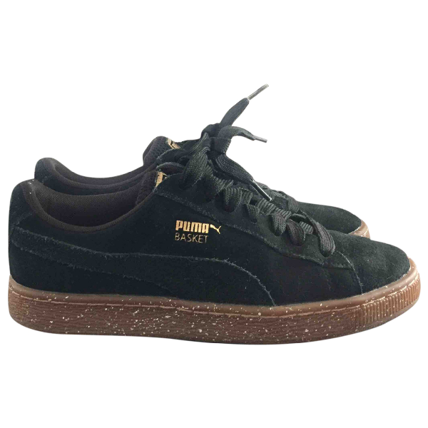 womens black suede puma trainers