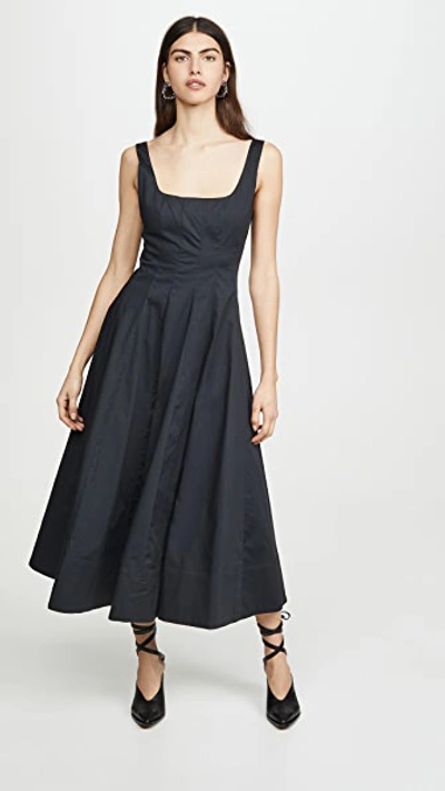 STAUD WELLS DRESS BLACK