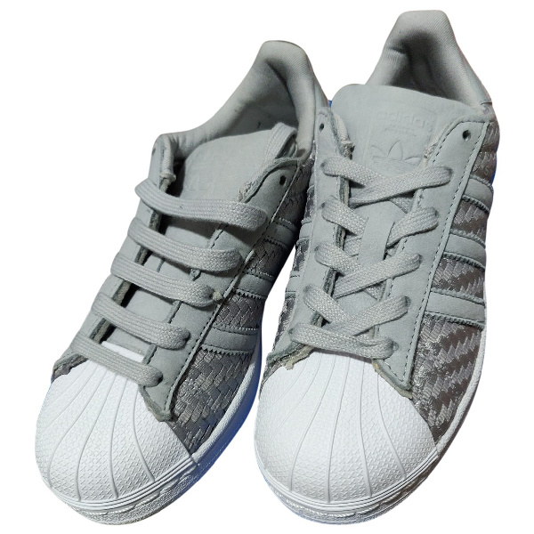 grey adidas superstar trainers