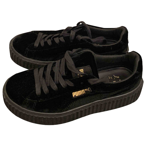 puma black velvet shoes