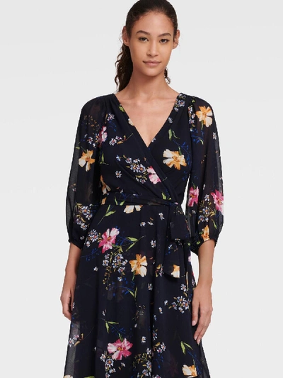 【Donna Karan New York】Floral-Print Faux-Wrap Dress DKDR08424_3_KA5H62C3_K84_ALT3.