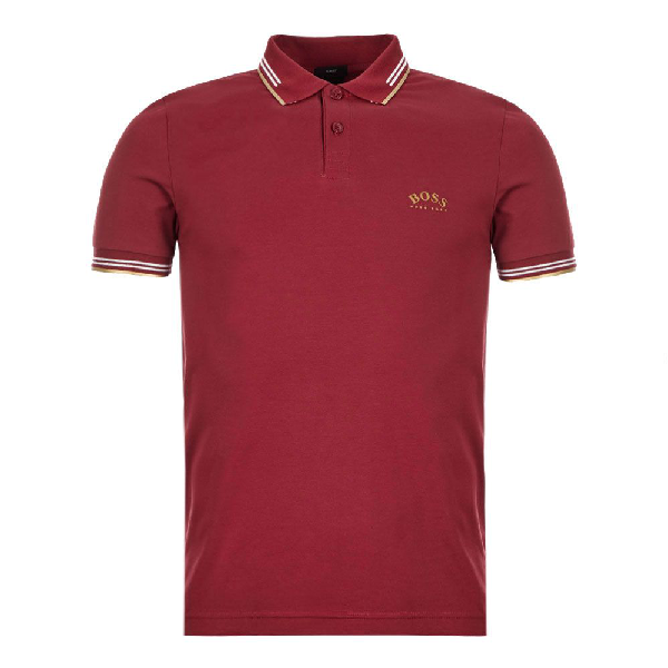 red hugo boss polo