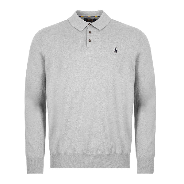 ralph lauren long sleeve polo grey