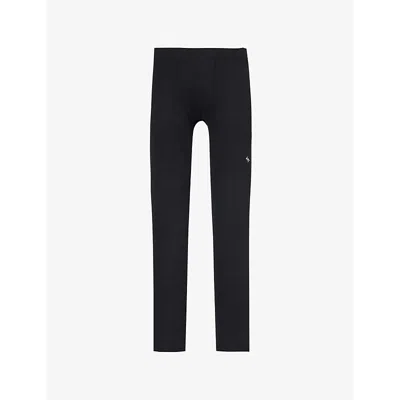 247 BY REPRESENT MENS BLACK RIBBED SLIM-FIT STRETCH COTTON AND MODAL LEGGINGS