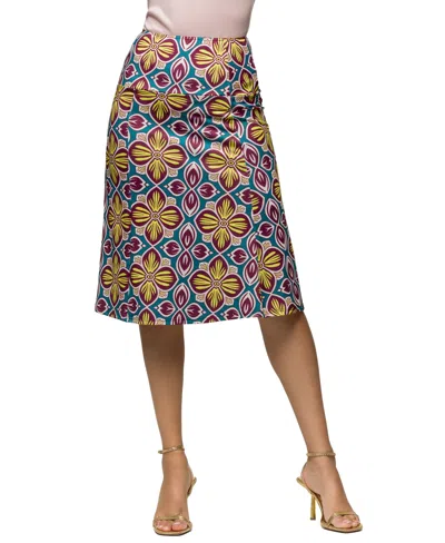 24SEVEN COMFORT APPAREL WOMEN'S COMFORTABLE ELASTIC WAIST KNEE LENGTH SKIRT