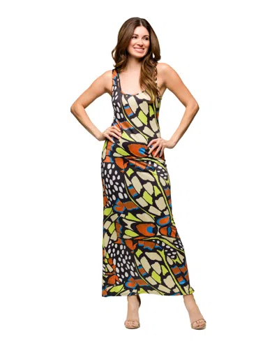 24SEVEN COMFORT APPAREL WOMEN'S RAZORBACK TANK CASUAL MAXI DRESS