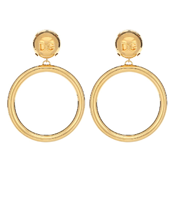 Shop Dolce & Gabbana Clip-on Hoop Earrings In Gold