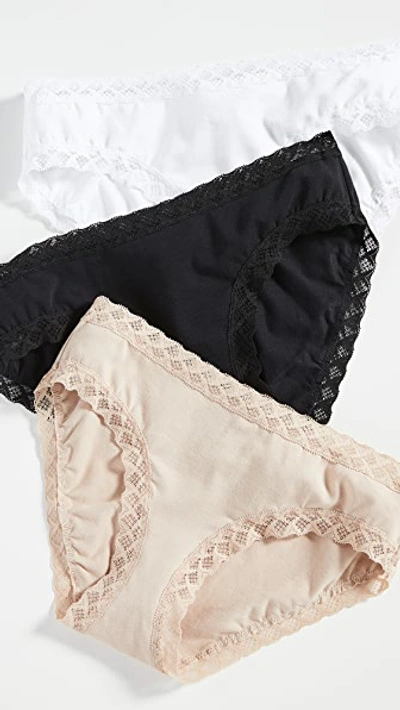 NATORI BLISS GIRL BRIEFS 3-PACK BLACK/CAFE/WHITE
