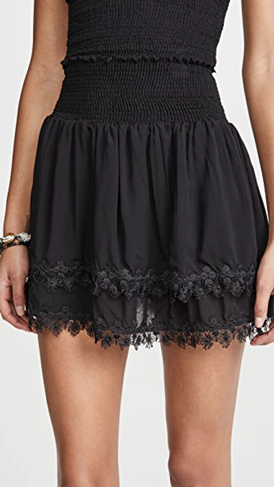 PEIXOTO RUFFLE MINI SKIRT BLACK