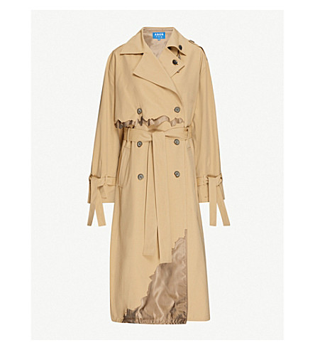 Shop Ader Error Astro Cinder Double-breasted Woven Trench Coat In 