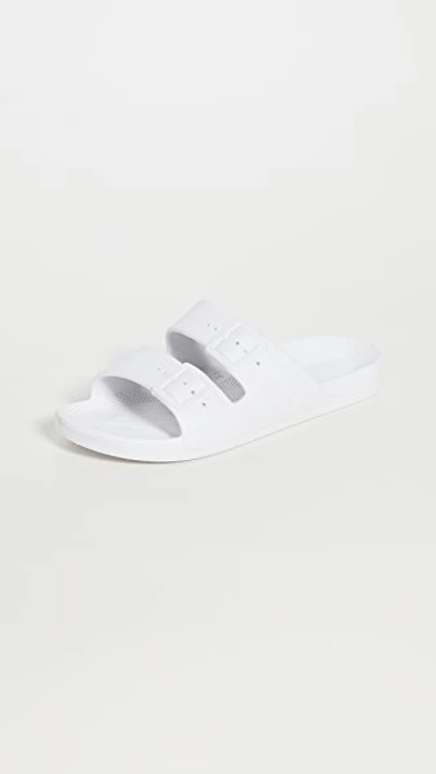 FREEDOM MOSES TWO BAND SLIDES WHITE