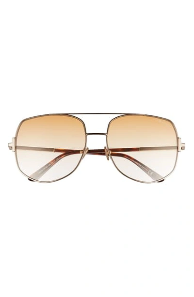 Tom Ford Lennox 62mm Oversize Aviator Sunglasses In Rose