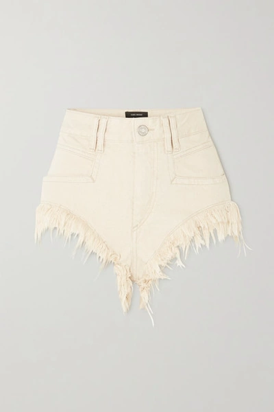 ISABEL MARANT ENEIDA FRAYED DENIM SHORTS