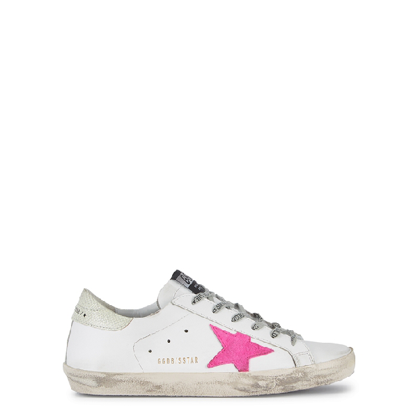 superstar distressed leather sneakers