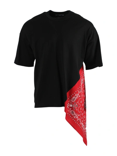 美品マスターマインド BANDANA シルクバンダナ長袖Tシャツ TEE Mastermind Japan Black And Red Bandana T-shirt