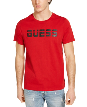 omfatte George Bernard Mod Shop Guess Men's Logo Graphic T-shirt In Medium Red