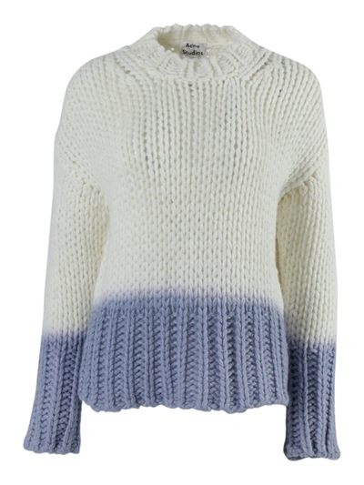 ACNESTUDIOS OMBRÉ DIP DYE KNIT SWEATER WHITE  BLUE