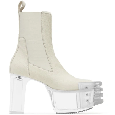 RICK OWENS RICK OWENS WHITE GRILL KISS CHELSEA BOOTS