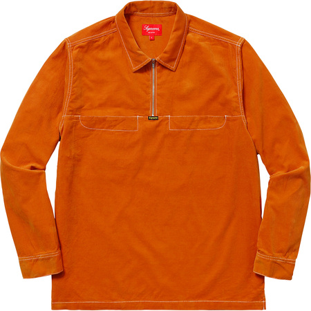 supreme corduroy half zip shirt