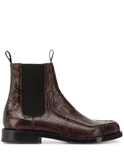 Shop Magliano Monster Snakeskin-effect Boots In Brown