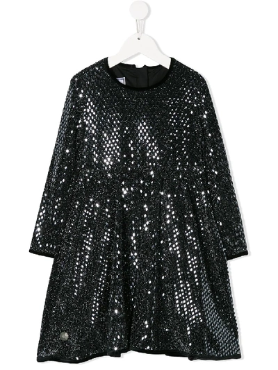 PHILIPP PLEIN JUNIOR LONG SLEEVE EMBELLISHED DRESS