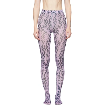 ASHLEY WILLIAMS ASHLEY WILLIAMS PURPLE TATTOO TIGHTS