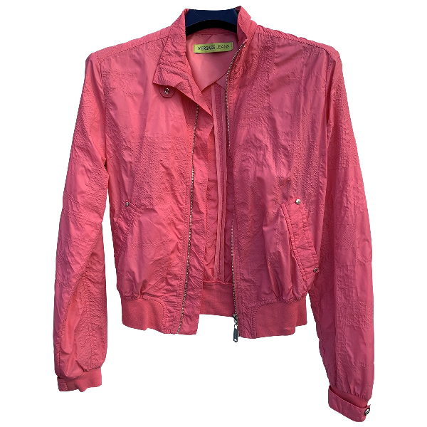 Shop Pre Owned Versace Jeans Pink Jacket