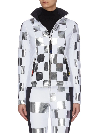 ROSSIGNOL X JCC 'WARI' METALLIC CHECK SOFT SHELL SKI JACKET