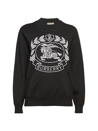 BURBERRY STRETCH WOOL LOGO SWEATSHIRT