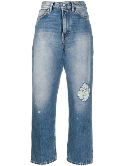 Acne Studios 1993 Destroyed Cropped Jeans In Blue