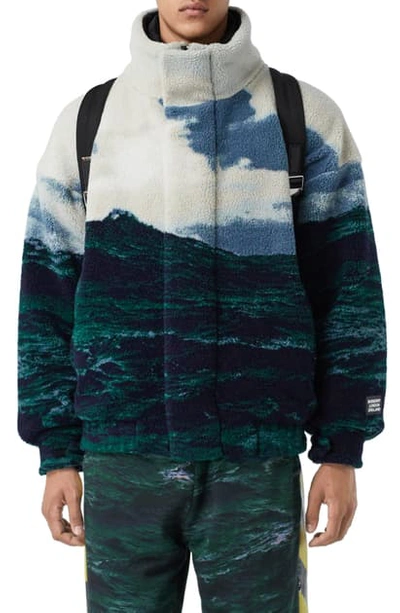 Burberry Somerby Bomber Jacket In Deep Teal